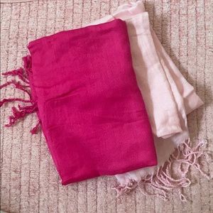 2 Pink Pashmina Wraps / Shawl / Scarf